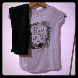 Size 3t girls t shirt leggings bundle